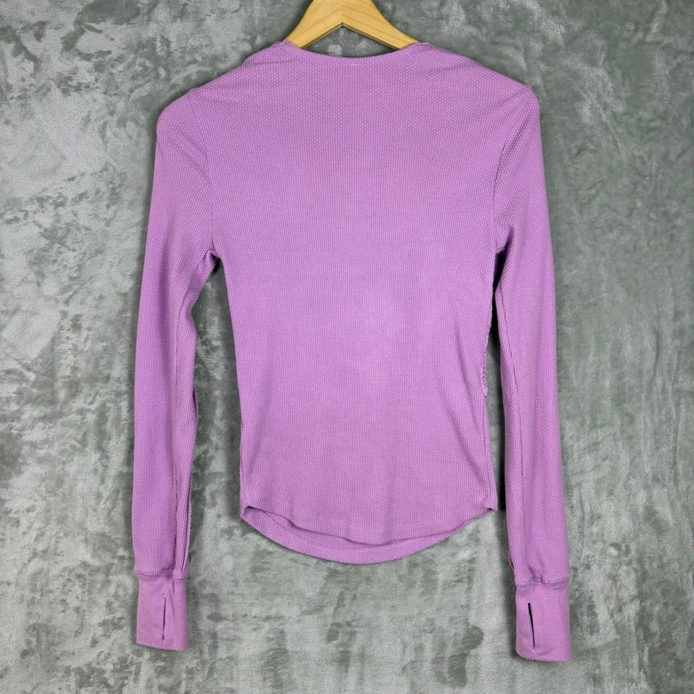 Free People Butterfly Dreams Top Purple Crochet Lace Thermal Small Boho Fairy